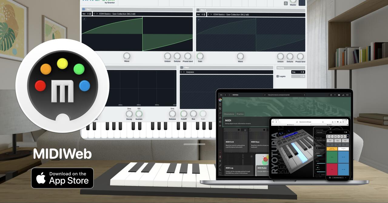 MIDIWeb is available across all Apple devices, including iPhone, iPad, Mac and Vision Pro